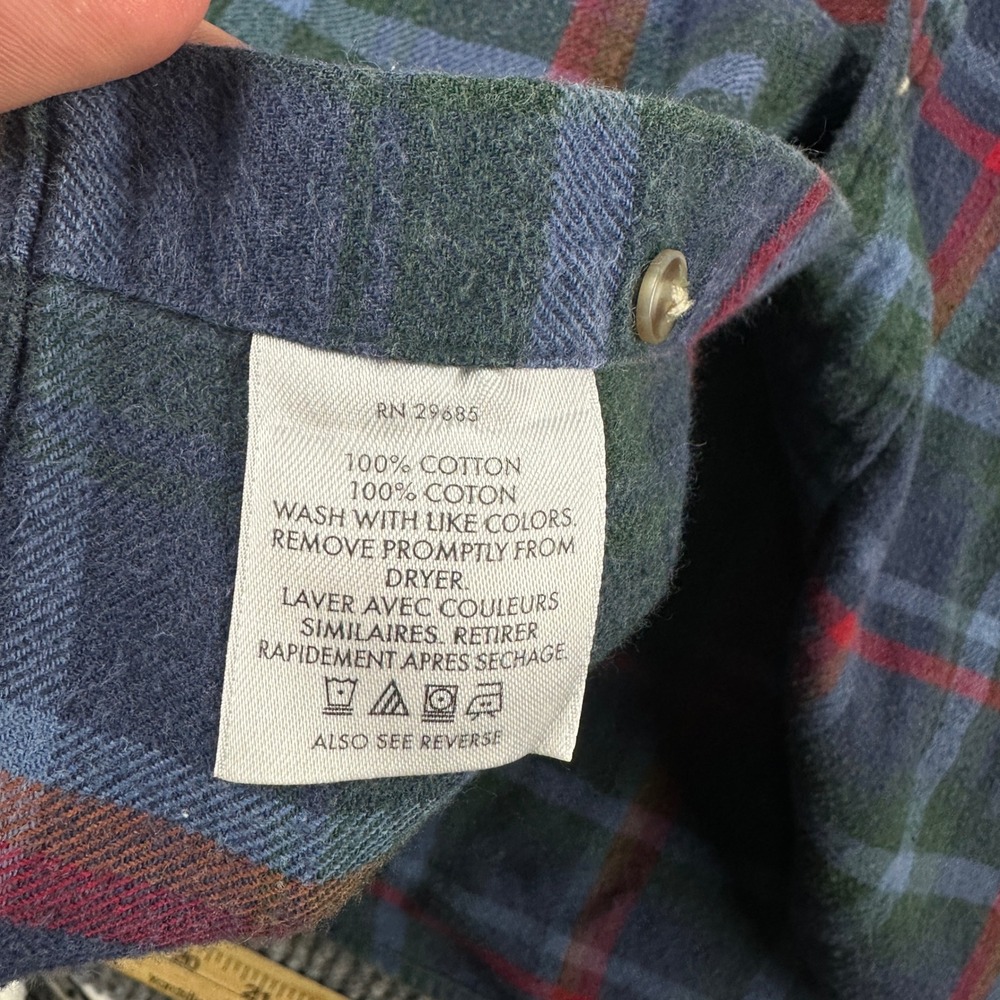 Pendleton Mens Blue Green Red Plaid Cotton Flannel Button Down Shirt Size M - Picture 4 of 9